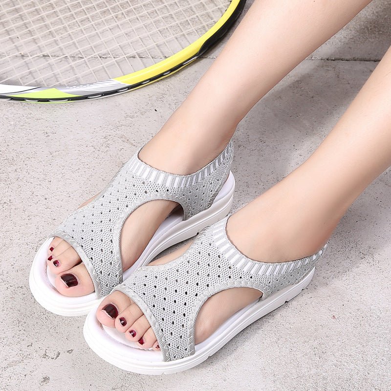 Women's Shoes Summer Thick - bottomed Mesh Hollow Out Sandals - Taylor K Shop