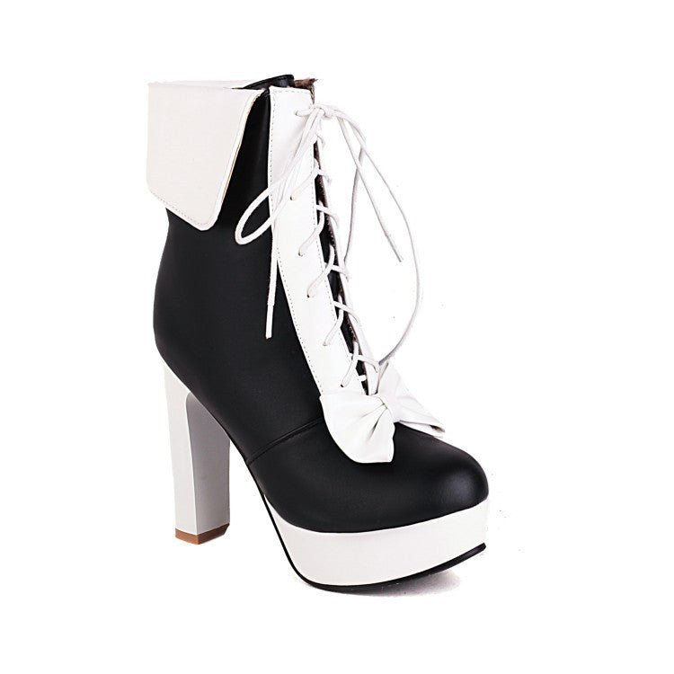 Women's Thick Heel High Heel Water Platform Ankle Boots - Taylor K Shop