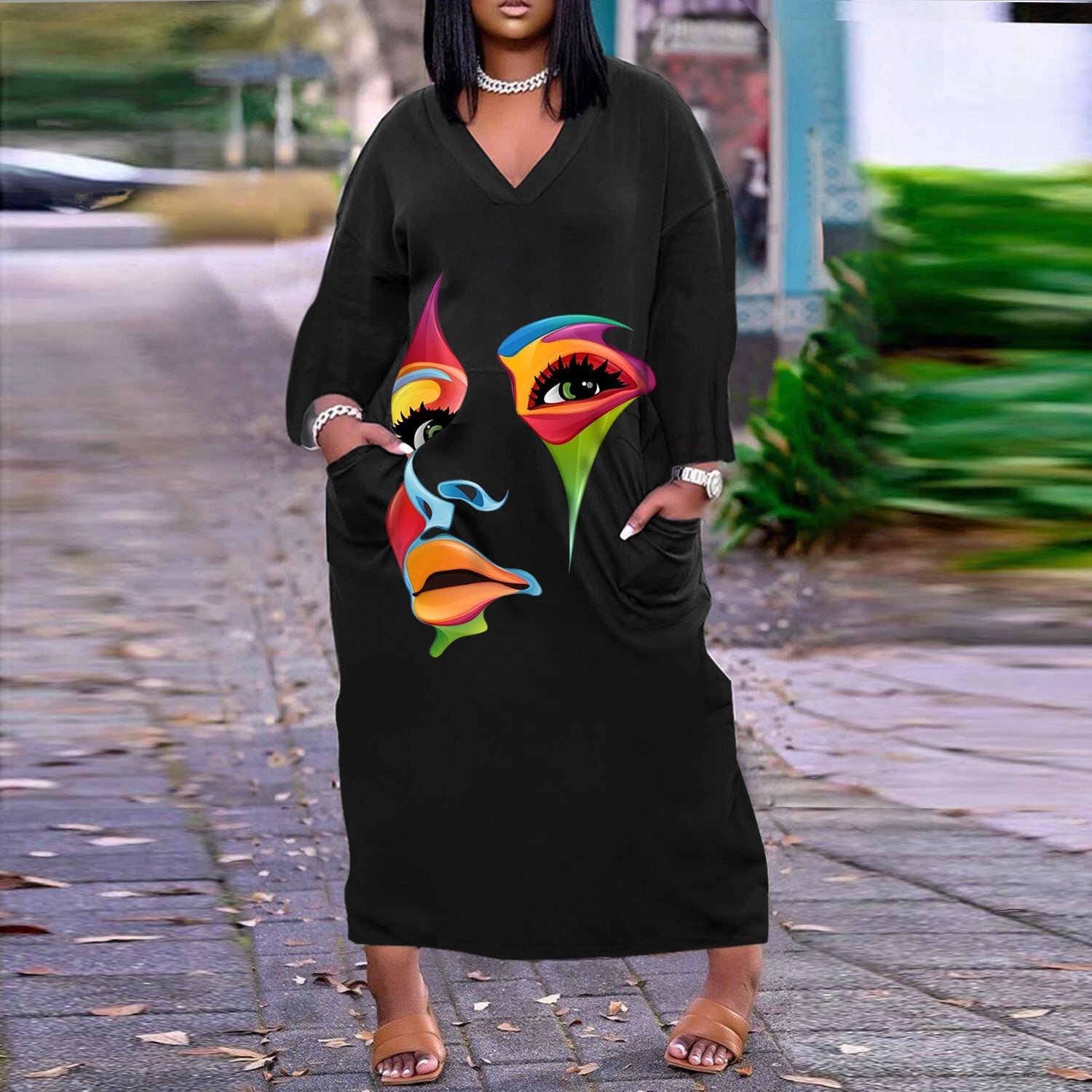 World Map Dress Long Vestidos Women Fashion Loose African Dresses Party Evening Loose Casual Dresses Oversized Vestidos - Taylor K Shop