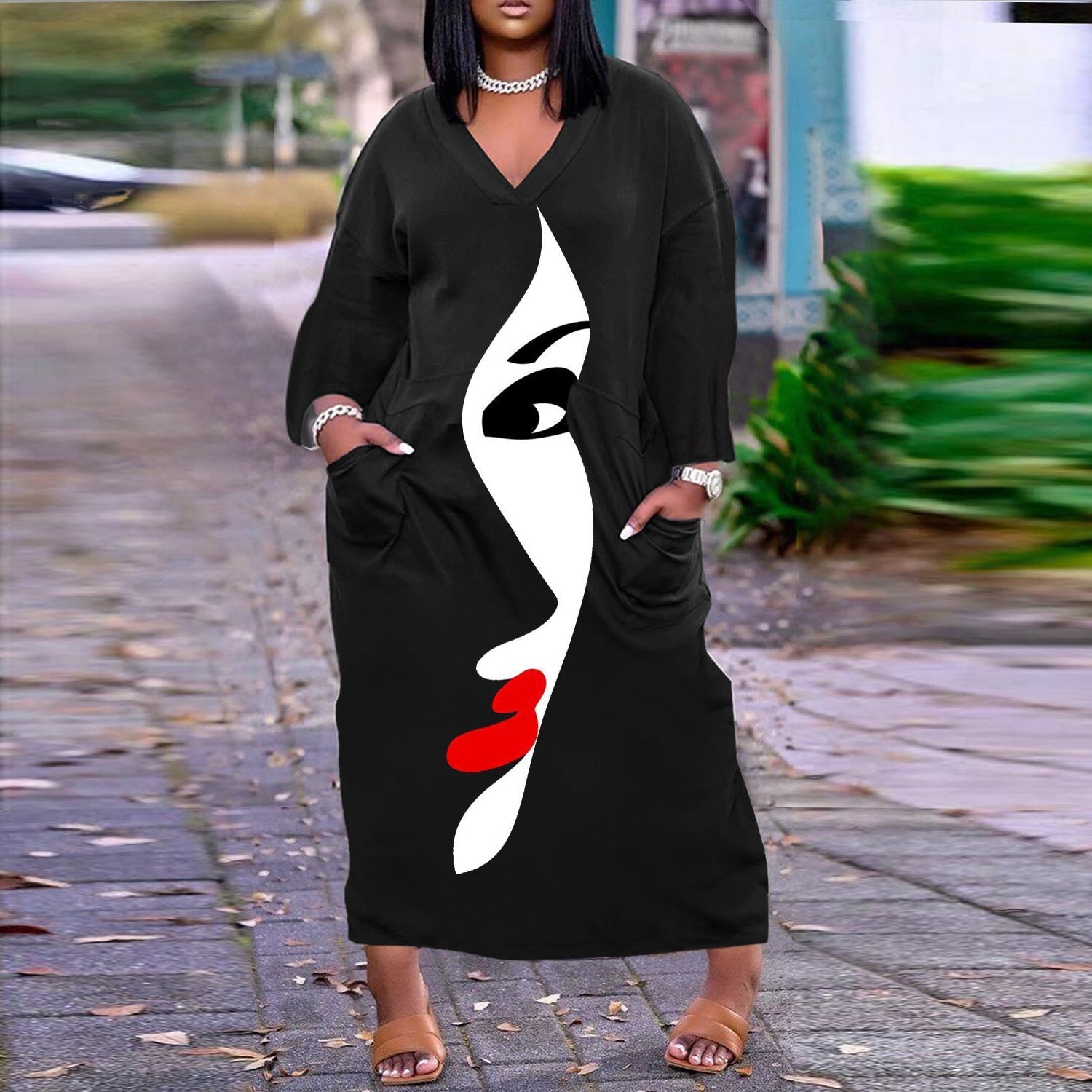 World Map Dress Long Vestidos Women Fashion Loose African Dresses Party Evening Loose Casual Dresses Oversized Vestidos - Taylor K Shop