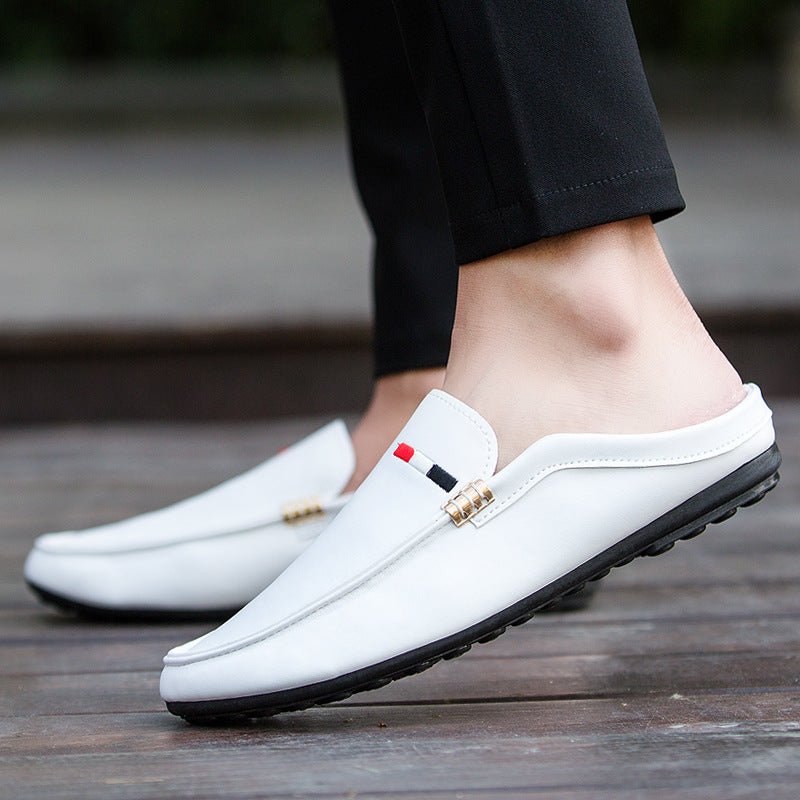 Youth Casual Loafers Shoes Boat White Lazy Shoes Mens Light Half - Soled - Taylor K Shop