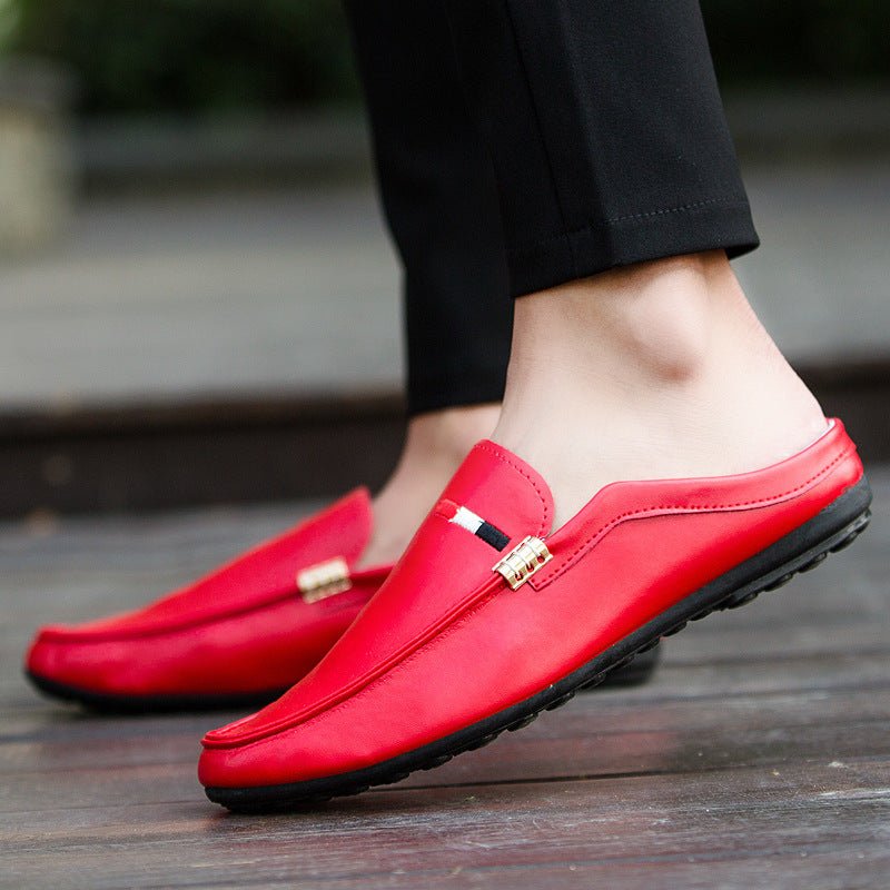 Youth Casual Loafers Shoes Boat White Lazy Shoes Mens Light Half - Soled - Taylor K Shop